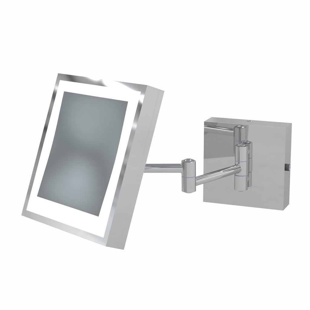 913 - RECHARGEABLE SINGLE-SIDED LED SQUARE WALL MOUNTED MIRROR - THE NATALIE