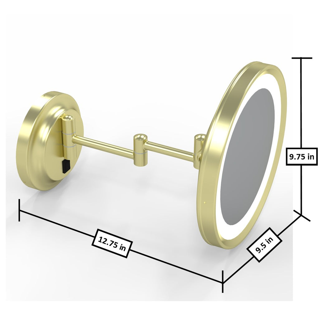 944 - LED Lighted 5x Magnified Single-Sided Wall Mirror - THE JOAN