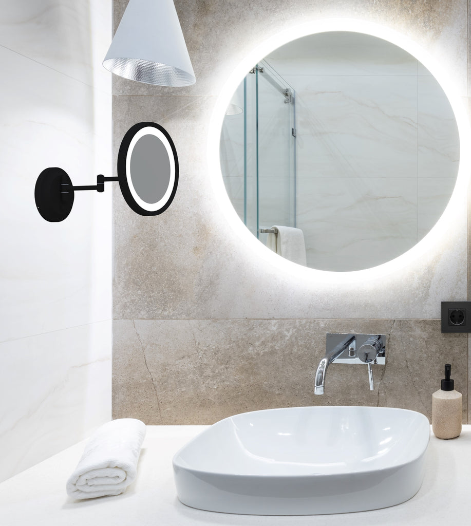 944 - LED Lighted 5x Magnified Single-Sided Wall Mirror - THE JOAN
