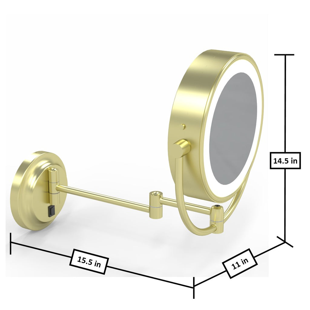 945 - LED Lighted 5x/1x Magnified Arm Wall Mirror - THE MERYL
