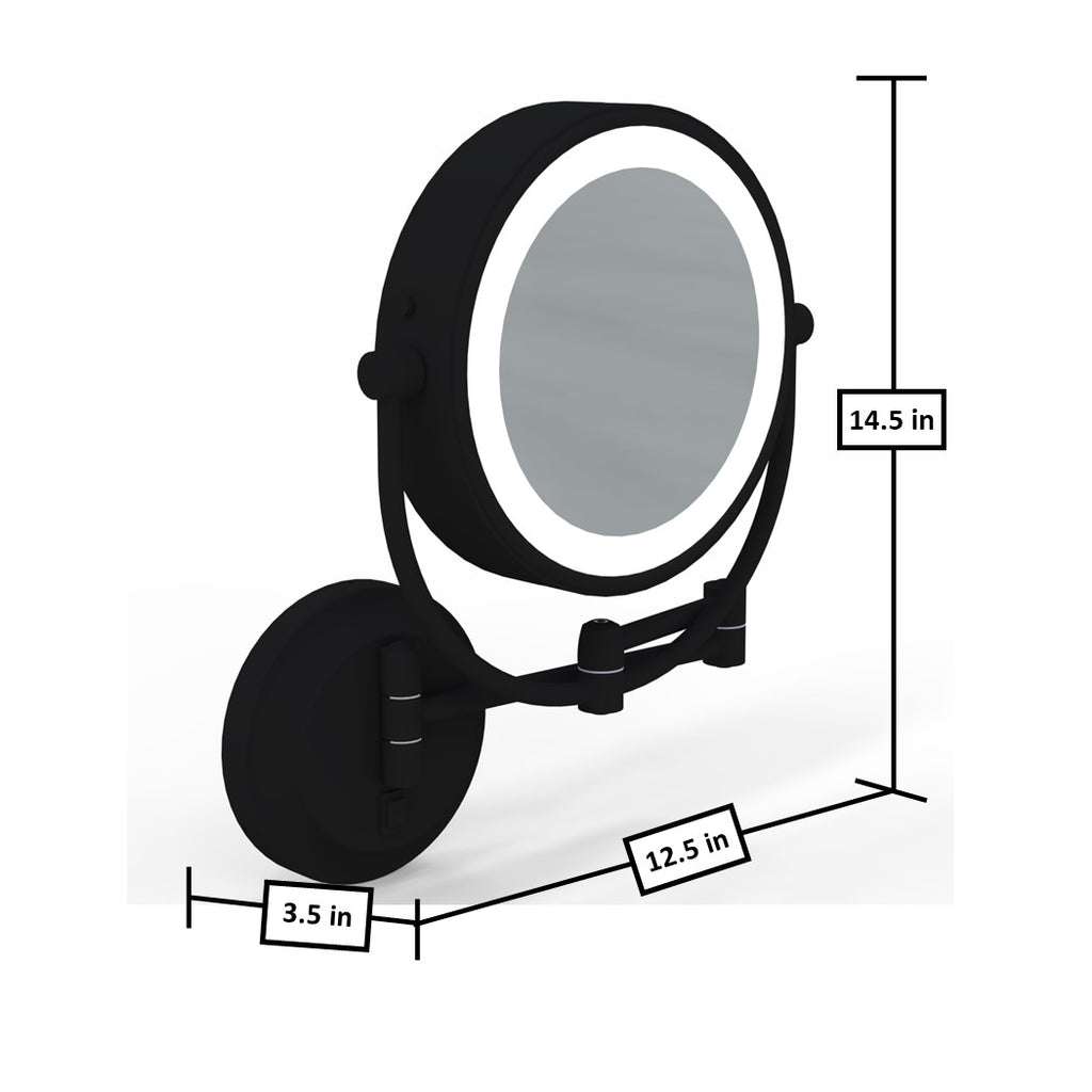 945 - LED Lighted 5x/1x Magnified Arm Wall Mirror - THE MERYL