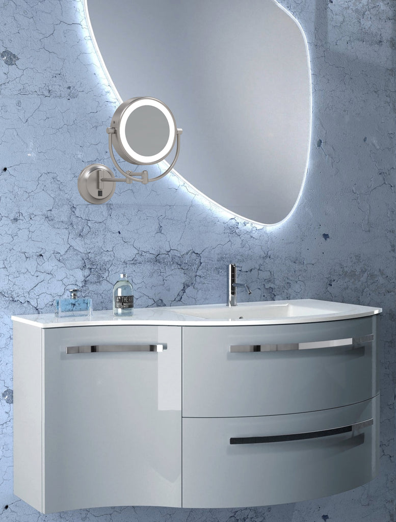 945 - LED Lighted 5x/1x Magnified Arm Wall Mirror - THE MERYL